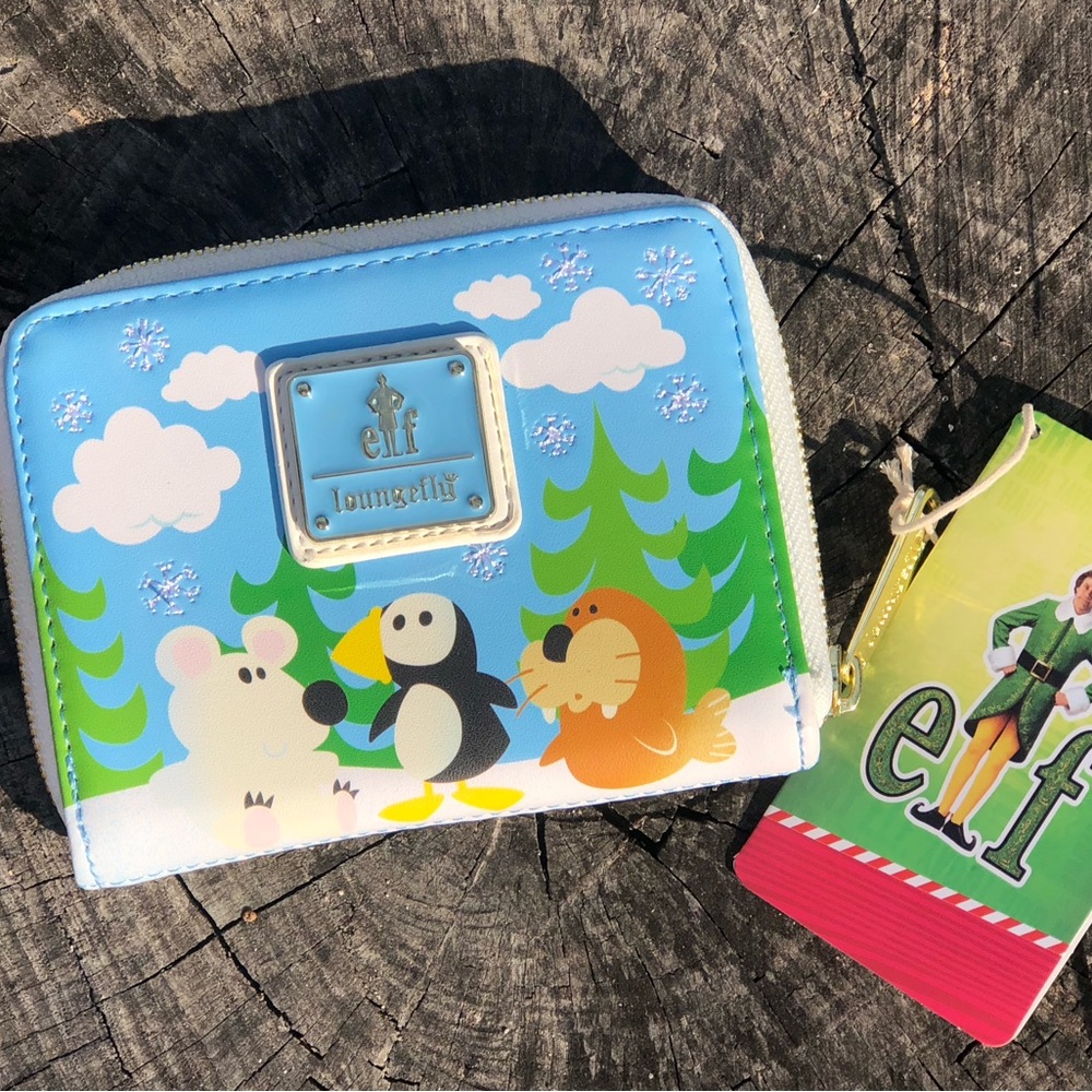 Loungefly Blue Kids Zip Wallet with Arctic Animal Friends